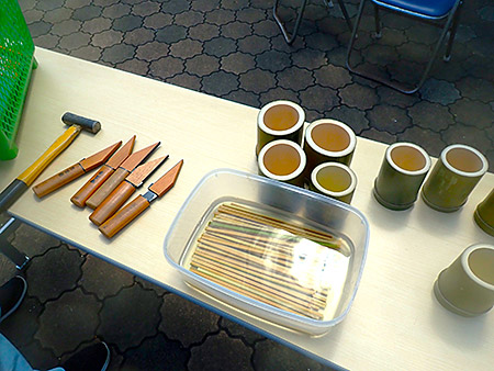 竹のソーメン流しセットづくり体験（3）
