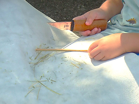 竹のソーメン流しセットづくり体験（5）